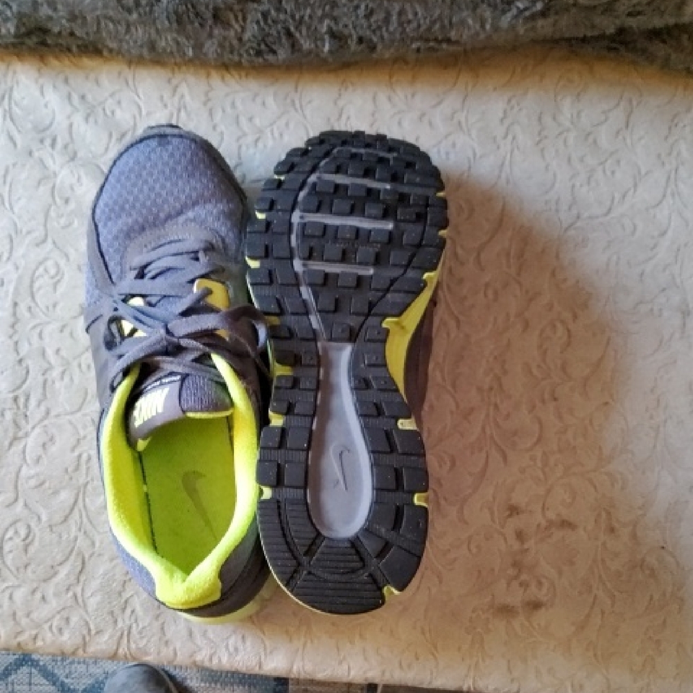 Nike Charcoal and Lime Athletic Shoes